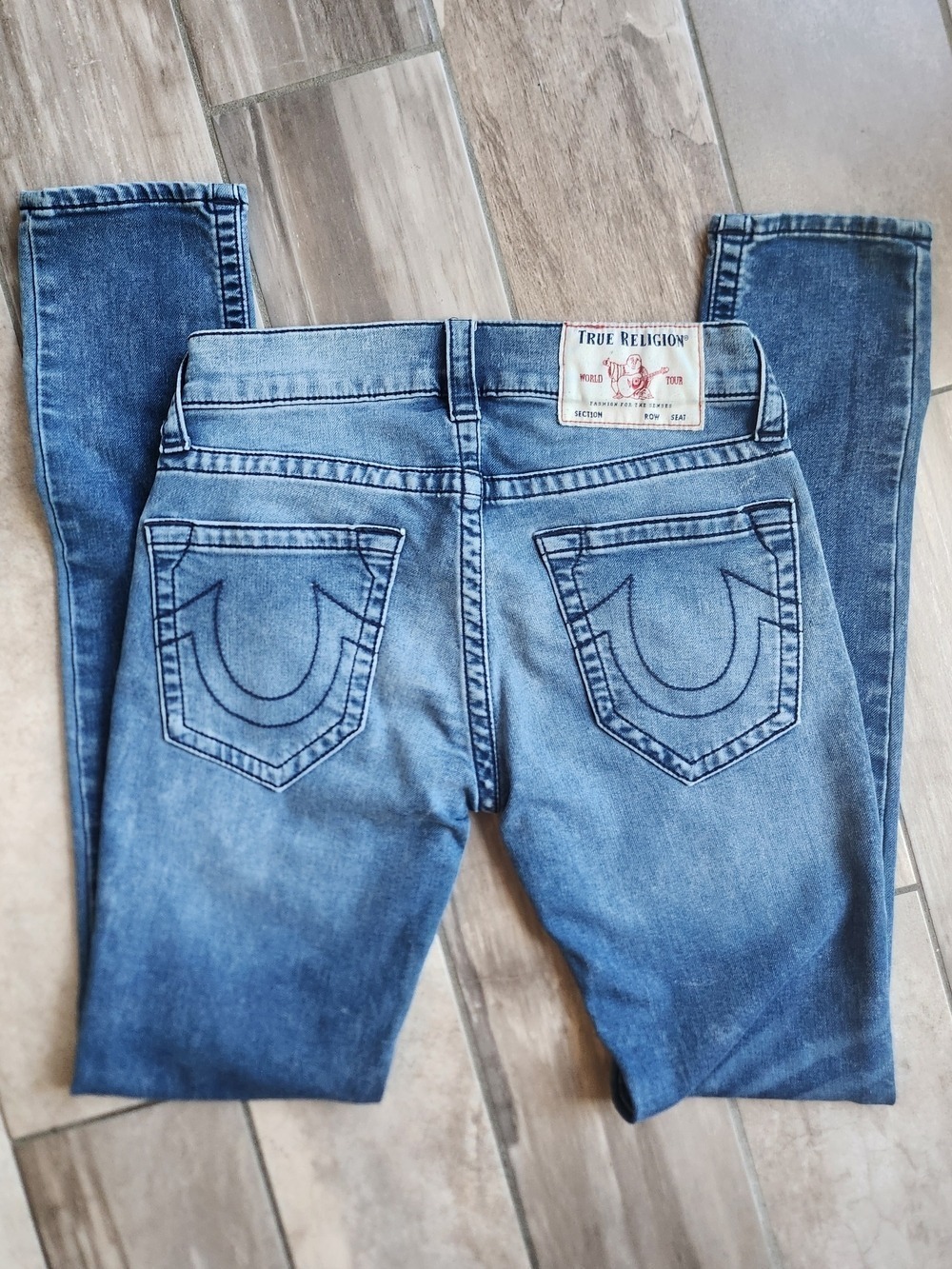 True Religion World Tour Men's Rocco Light Wash Relaxed Skinny Denim Jeans -